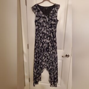 Floral Black and White Dress